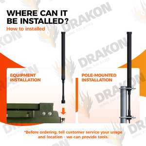 Drone Jam 2.4 W 13dBi 200W, antena leher angsa serat kaca 2400-2500MHz, antena komunikasi daya tinggi - Product Image 3