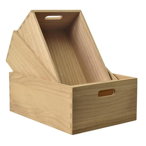 Best selling ease carry handmade multi-functional storage space saving nesting wood crates