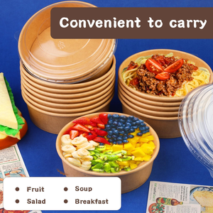 Bol à salade avec couvercle en PLA, écologique, jetable - Product Image 5