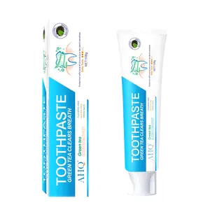 AHQ Green Tea Clears Breath Toothpaste tea extract fresh breath and remove plaque 108g OEM/ODM service toothpaste manufacturer