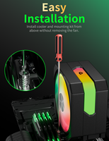 Refroidisseur CPU ARGB upHere 120 mm avec ventilateur PWM et 4 caloducs, refroidisseur d'air CPU RGB pour PC de jeu Intel LGA1851 1700 AMD AM5