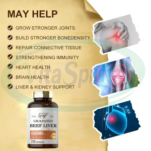 VitaSpring Pilules De Foie De Boeuf Complément Énergétique Naturel Vitamine <span class=keywords><strong>a</strong></span> B12 Capsules Foie De Boeuf Halal Foie De Boeuf Nourri À L'herbe Capsules - Product Image 3