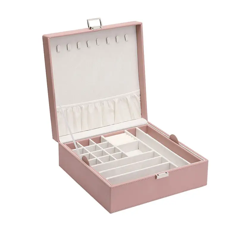 Meisjes Roze Oorbel Ketting Ring Sieraden Doos Custom Luxe L Gift Hoge Kwaliteit Suède Stof Voor Sieraden Set Box