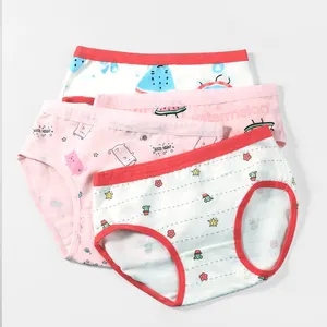 6 Pc Girls Briefs Panties 100% Cotton Underwear Cute Children Panty Kids  Size L 