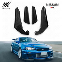 Pour Skylline R34 GTR, canard de pare-chocs avant OEM, 4 pièces, fibre de carbone