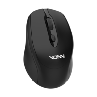 VONN Mouse Nirkabel Baterai USB Optik 2.4GHz Warna Hitam Terlaris untuk Komputer Laptop 1600DPI Desain Klasik untuk Kantor