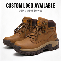 Bottes de randonnée en nubuck marron pour hommes, bottes de trekking à lacets, col rembourré, semelle en caoutchouc antidérapante