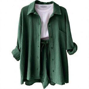 K116 Women's Formal Vintage Spring Outwear Long Sleeve <b>Shirts</b> Breathable Cotton Office Suit - Product Image 3