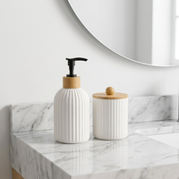 Ensemble d'accessoires de salle de bain de luxe moderne pour douche et lavabo, mobilier de toilette pour hôtel et maison, cadeau, en résine