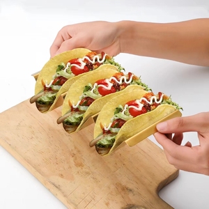 Porte-tacos en acier inoxydable personnalisé plateau de support de nourriture pour <span class=keywords><strong>restaurant</strong></span> outil de spectacle de nourriture buffet - Product Image 1