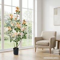 Pohon Gardenia Buatan 90cm dalam Pot, Tanaman Bunga Palsu Berbunga, Plastik, Dekorasi Rumah, Hotel, Pernikahan
