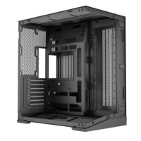 Caja de PC para Juegos al por Mayor, ATX, Torre Media, Panorámica, de Vidrio Templado, Chasis de Computadora de Escritorio, Refrigeración por Flujo de Aire, Malla