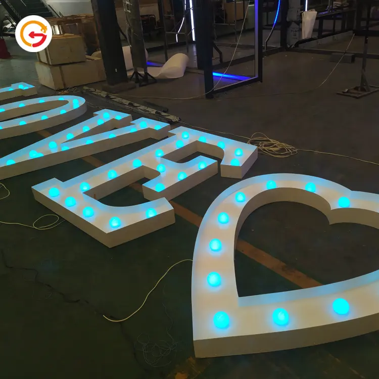 JAGUARSIGN Manufacturer Custom Outdoor Light Up Letter 5ft Marquee Numbers Large 4ft Marquee Letters Love Waterproof