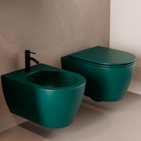 WC suspendu Tornado avec bidet intégré, en céramique, ensemble de toilettes et de lavabo, pour hôtel, avec réservoir d'eau dissimulé, certifié CE, pour salle de bain et cuisine
