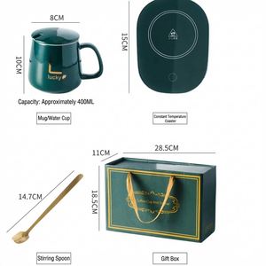 Factory Price Smart 55℃ Constant Temperature Coffee <b>Mug</b> Warmer Set Custom Logo Ceramic Cup for Home Office Coffee Milk Heating - Product Image 2