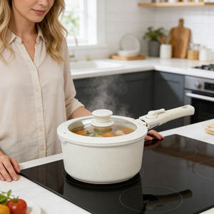 Juego de Ollas y Sartenes E-TOP Antiadherentes de 16 Piezas, Juego de Utensilios de Cocina con Mango Desmontable, Juego de Utensilios de Cocina Antiadherentes para Inducción, Apto para Horno - Product Image 4