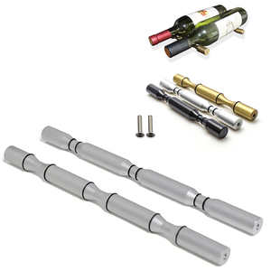 Dapat disesuaikan 1 2 3 botol rak anggur logam dan kayu rak anggur Tunggal dengan desain baru penjepit peralatan untuk penyimpanan pendingin - Product Image 1