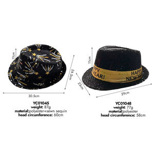 Шляпа YACHEN с блестками в канун Нового года, золотая, черная, серебряная шляпа для взрослых, для мужчин и женщин, рождественские Новогодние украшения для вечеринки - Product Image 3