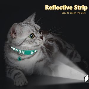Collier de sécurité pour chat réfléchissant et coloré avec clochette, collier de chat à dégagement rapide - Product Image 3