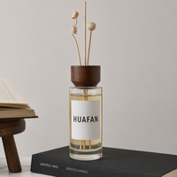 Bouteille diffuseur de parfum en verre transparent cylindrique de 150 ml, 200 ml, 400 ml, base épaisse, conteneur d'aromathérapie vide avec logo personnalisé