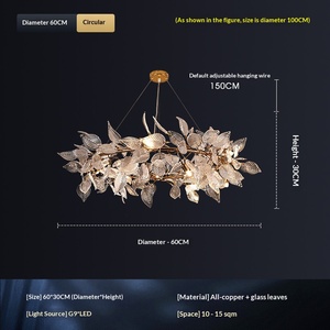 Golden <b>Branch</b> Jade Leaf Crystal & Copper Art Lamp-Modern <b>Light</b> Luxury for Living Room Dining Room Hall & Bedroom - Product Image 4