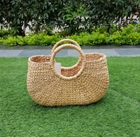 Sac fourre-tout en jacinthe d'eau naturelle, écologique, durable, doux, imperméable, fait main, tissé, avec fermeture éclair, pour la plage, les voyages et le shopping