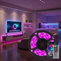 Bande LED RGB Joystar 24V 20M, Synchronisation via Application Intelligente, Télécommande 44 Touches, Puce 4848, Coupable, Plastique, Norme UE, Vente en Gros, Approvisionnement en Vrac