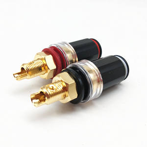Terminal de altavoz sin soldadura/terminal de amplificador chapado en oro de cobre negro horneado - Product Image 4