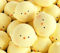 Jouets anti-stress tendance en forme de poussin jaune mignon, en PU, à remontée lente, souples et réalistes, pour enfants