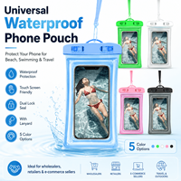 Étui de téléphone étanche IPX8 en PVC avec logo personnalisé, cordon de serrage, écran tactile universel pour la plage et les voyages