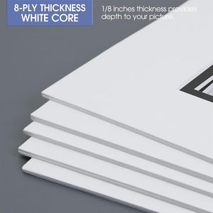 S&L 11x14 Passe-partouts doubles en papier pour photos 8x10, lot de <span class=keywords><strong>5</strong></span>, sans acide, pour cadres photo, lettres blanches/noires, montures décoratives, en gros - Product Image 3