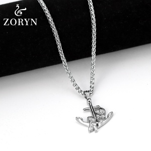 Colgante de Ancla de Acero Inoxidable con Diseño de Sirena, Estilo Náutico, Marinero, Gótico, Punk, Vintage, Bohemio, Joyería de Moda de Acero de Titanio para Hombres y Mujeres - Product Image 2