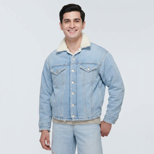 Breathable Top Quality Customized Design Slim <b>Long</b> Sleeve <b>Rain</b> <b>Jacket</b> Men New Style Blue Denim <b>Jacket</b> Male Denim <b>Jacket</b> for Boys - Product Image 1