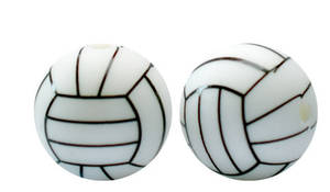<b>Beads</b> Colorful 100% BPA-Free Food Grade <b>Silicone</b> Sports <b>Beads</b> Football Basketball Volleyball Baseball Players - Product Image 5
