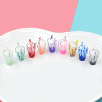 Pendentifs de boisson glacée en résine, couleurs mixtes, 30 pièces, Simulation 3D, breloques, décoration pour maison de poupée, collier, porte-clés pendentif