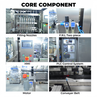 Machine de remplissage automatique à 8 buses haute précision, capacité 100-1000 ml pour eau, jus, boissons, bouteilles en plastique et en verre