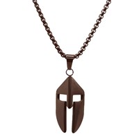 Bijoux en acier inoxydable, comprenant un collier avec pendentif masque spartiate, en acier inoxydable, léger, luxueux