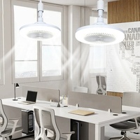 Kit de ventilateur de plafond intérieur avec lumière LED, moteur AC, 3 vitesses, douille E27, 30W, dimmable, 3 couleurs réglables, lampe ventilateur pour chambre à coucher