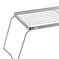 Support de barbecue pliable portable en acier inoxydable, grille rectangulaire pour réchaud de camping, cadre en maille pour cuisson en extérieur