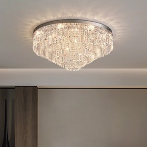 Chất lượng cao đèn chùm ánh sáng vòng biệt thự rõ ràng sang trọng hiện đại LED pha lê Đèn trần cho phòng khách - Product Image 3