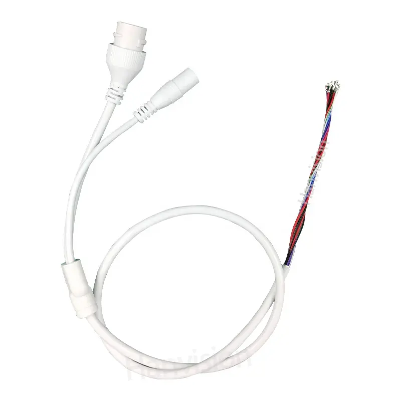 Kabel LAN 9pin DC untuk CCTV IP, Modul Papan Kamera Pengawas dengan Konektor Tahan Air RJ45