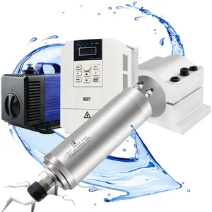 ER20 מים מקורר נגרות ציר מנוע 2.2kw מהפך 80mm ציר מהדק מים משאבת 2.2KW CNC ציר סט