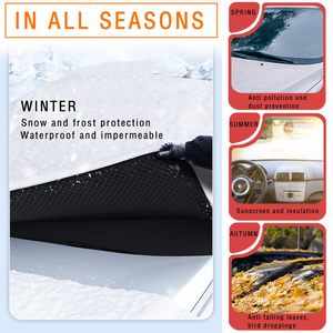 Grande housse de <span class=keywords><strong>pare</strong></span>-<span class=keywords><strong>brise</strong></span> pour voiture, protection contre la glace et la neige, avec protection pour les fenêtres latérales et les rétroviseurs - Product Image 4