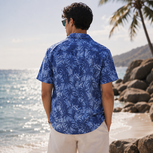 Chemise de resort pour homme en mélange de rayonne, séchage rapide, extensible dans les 4 sens, style tropical hawaïen, fabricant - Product Image 2