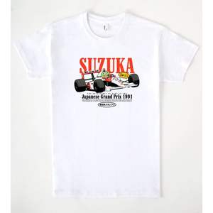 T-shirt del Gran Premio di Suzuka Giapponese 1991, design Formula Racing, camicia promozionale bianca da uomo - Product Image 1