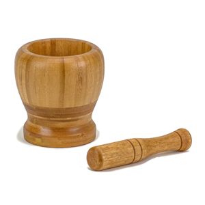 เครื่องบดเครื่องเทศไม้ไผ่ชุดครกและสากไม้ไผ่เครื่องบดไม้สำหรับสมุนไพรกระเทียมยาครกและห้องครัว - Product Image 2