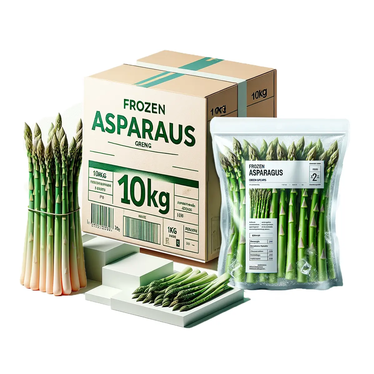 Wettbewerbsfähige Preise für frischen Asparagus IQF Asparagus weiß und grün Spitzen und Schnitte Lieferanten gefrorener Asparagus im Großhandel