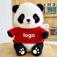 Peluche Panda Personnalisée avec Logo, Poupée Panda Rembourrée Personnalisée avec Sweat à Capuche, Cadeau Mascotte Kawaii, Broderie Personnalisée OEM Vente en Gros
