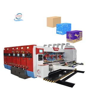 Máquina automática de troquelado de ranurado de impresión de cartón, máquina de fabricación de cajas de cartón