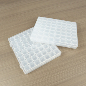 Nail Art Storage Box 56 Compartments Clear Plastic Desktop Organizer Jewelry Rhinestone Glitter Case With Lid - Product Image 4